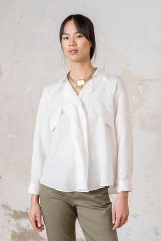 CAMISA DOBLE CUELLO BLANCO