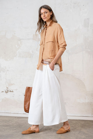 CAMISA LARGA TAPETAS TOSTADO