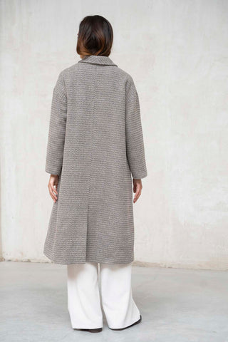 ABRIGO TIVOLI SOLAPAS GRIS JASPEADO