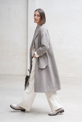 ABRIGO TIVOLI SOLAPAS GRIS JASPEADO