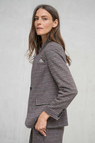 CHAQUETA MASCULINA ESPIGA TONOS AZULES Y BURDEOS