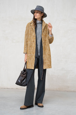 ABRIGO MONZA MOSTAZA JASPEADO