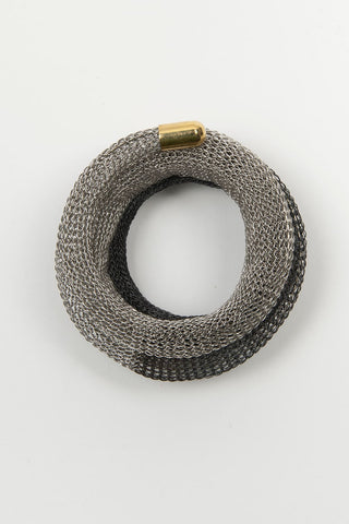 BRAZALETE MALLA GRIS OSCURO