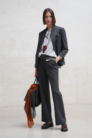 Blusa Fermo gris perla