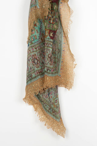 Taira scarf in greens and earth tones