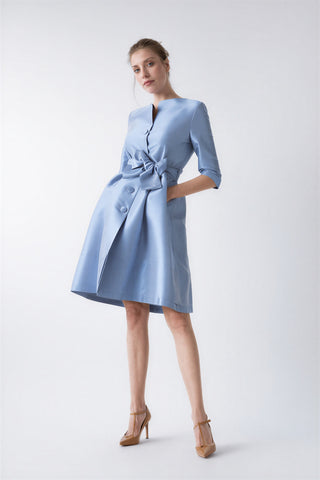 Odelia blue trench coat dress