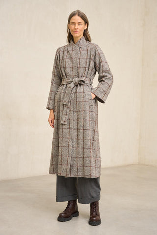 Esloria grey checked coat