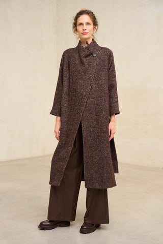 Abrigo Nubaria tweed marrón