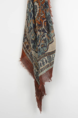 Multicolor Taira scarf in blue and burgundy