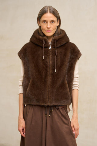 Colete Furbi castanho