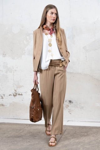 PANTALON ELISA GOMA DELANTERO BEIGE