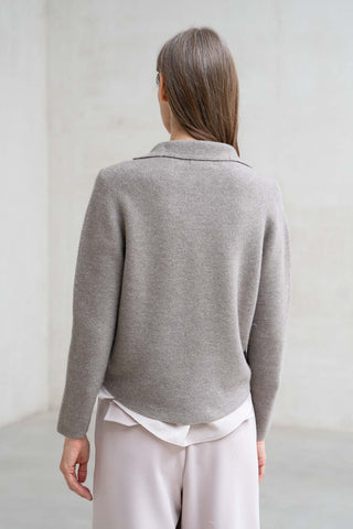 JERSEY LANA Y CASHMERE CUELLO SUBIDO CRUDO