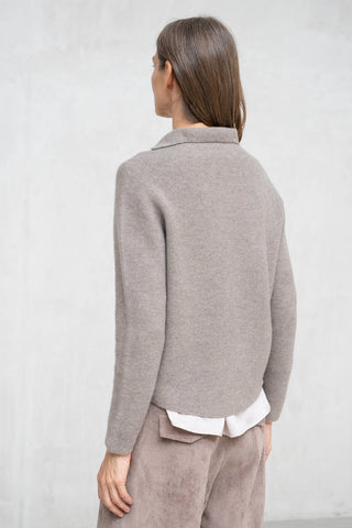 JERSEY LANA Y CASHMERE CUELLO SUBIDO CRUDO