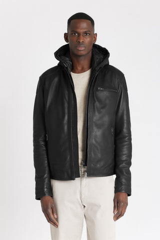 CAZADORA SERGE PARIENTE NEGRO CAPUCHA