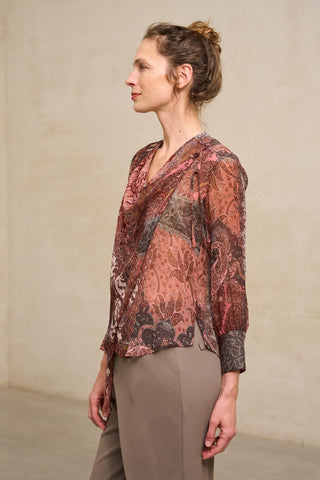 Blusa Érne estampado burdeos