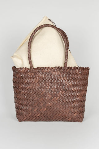 Sune braided brown leather bag