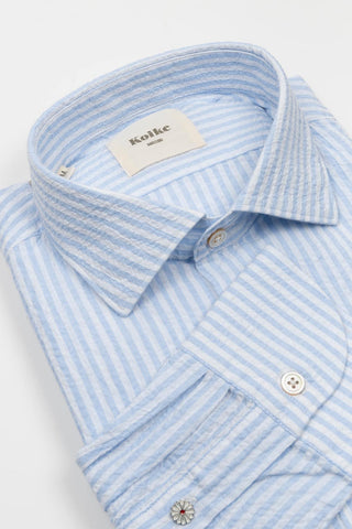 Light blue thin stripe Koike Hikari shirt
