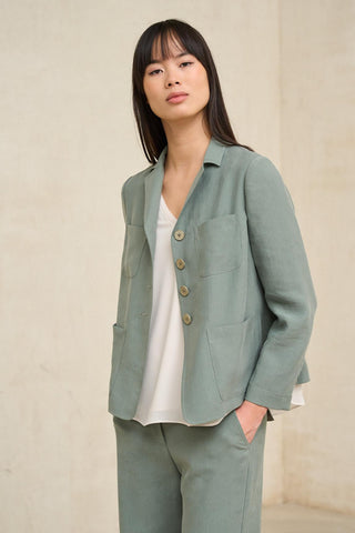 Casaco Alva, verde sálvia