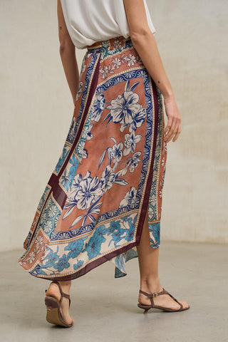 Sinaia copper print skirt