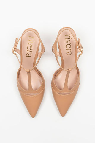 Sapatos Golia slingback bege