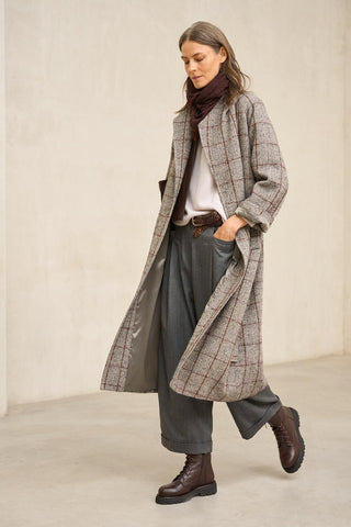 Esloria grey checked coat