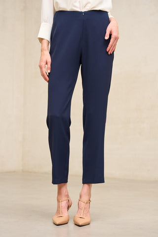 Navy Blue Cunde Trousers with Overlay Skirt