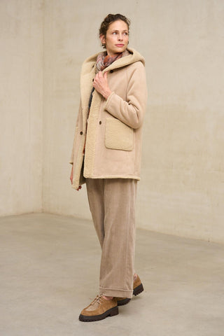 Abrigo Verdora beige reversible