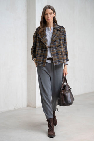 Casaco xadrez mostarda Arezzo